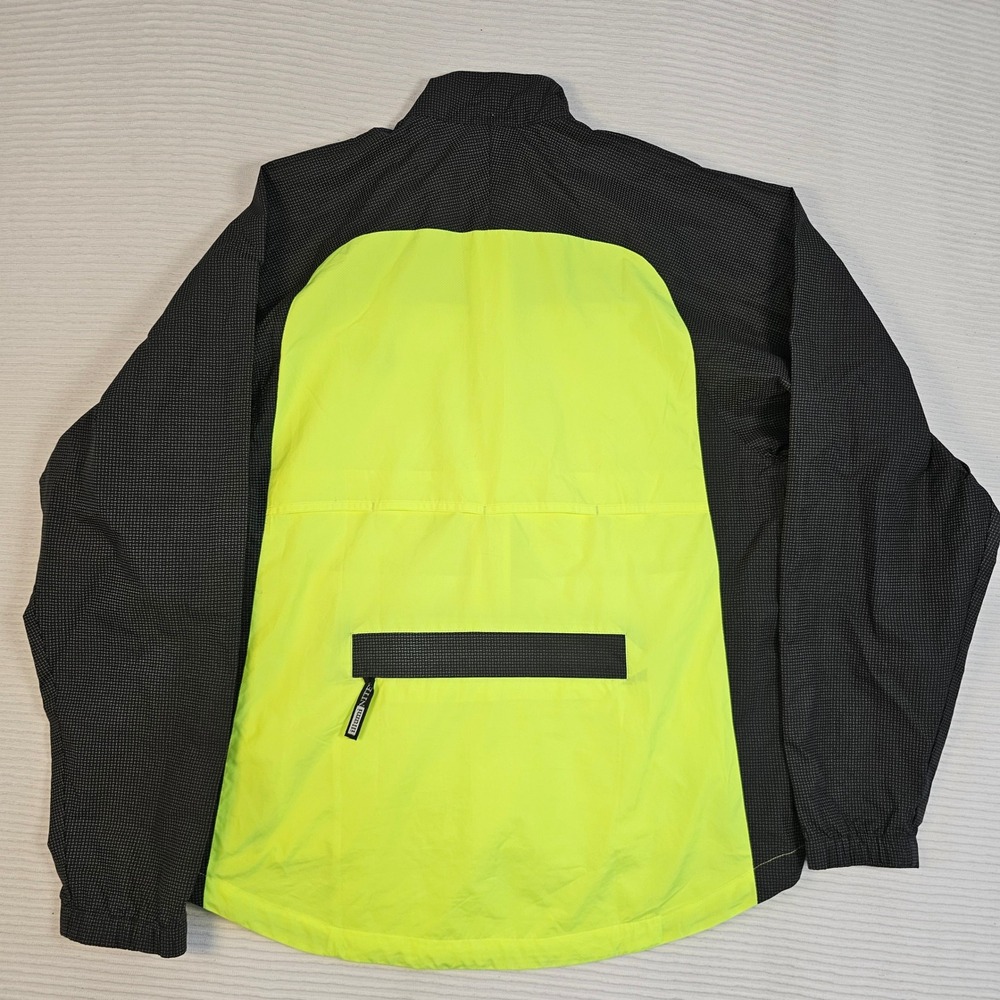 IllumiNITE Reflectivewear Mens Medium Cycling Jacket Neon Yellow Black Hi-Vis - Picture 6 of 7